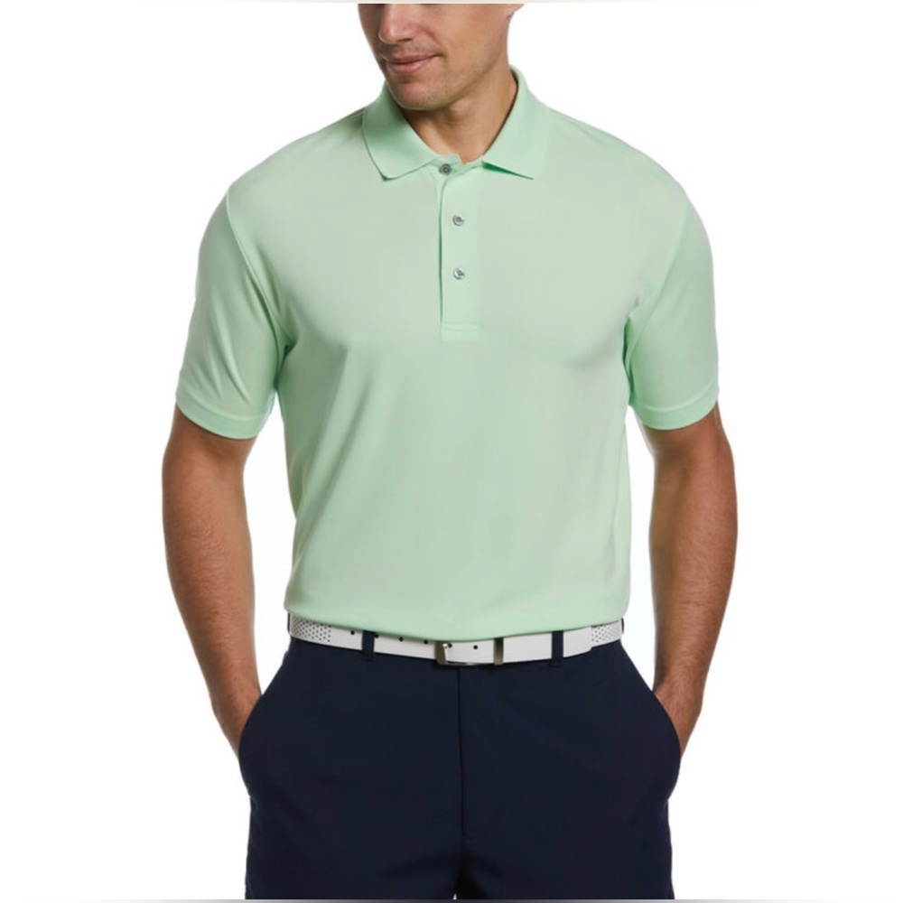 NWT PGA Tour Men’s Airflux Solid Mesh Short Sleeve Golf Polo Shirt